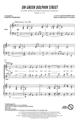 page one of On Green Dolphin Street (SATB Choir)