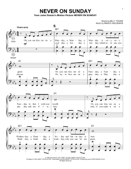 page one of Never On Sunday (Accordion)