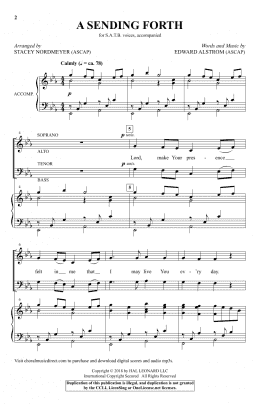 page one of A Sending Forth (arr. Stacey Nordmeyer) (SATB Choir)
