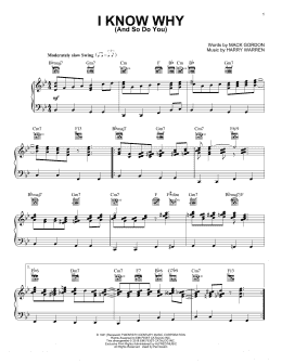 page one of I Know Why (And So Do You) (Piano, Vocal & Guitar Chords (Right-Hand Melody))