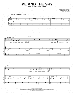 page one of Me And The Sky (from Come from Away) (Piano & Vocal)