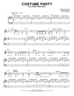 page one of Costume Party (from Come from Away) (Piano & Vocal)