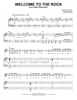 page one of Welcome To The Rock (from Come from Away) (Piano & Vocal)