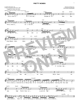 page one of Pretty Women (Lead Sheet / Fake Book)