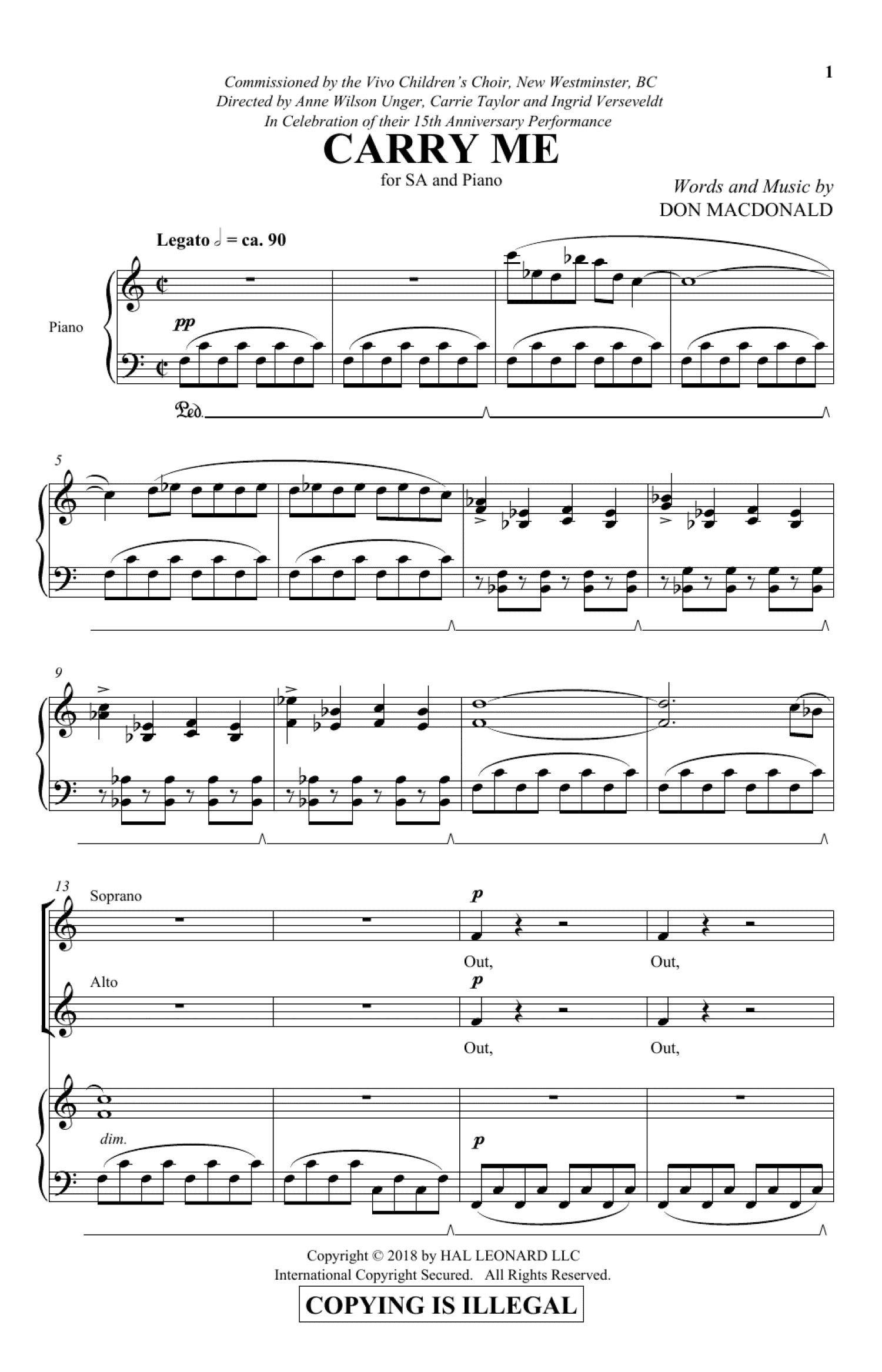Carry Me (2-Part Choir)