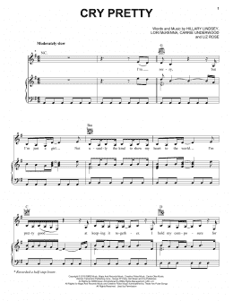 page one of Cry Pretty (Piano, Vocal & Guitar Chords (Right-Hand Melody))