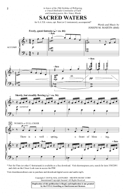 page one of Sacred Waters (SATB Choir)