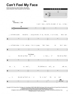 page one of Can't Feel My Face (Drums Transcription)