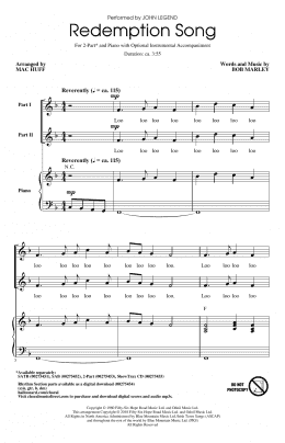 page one of Redemption Song (2-Part Choir)