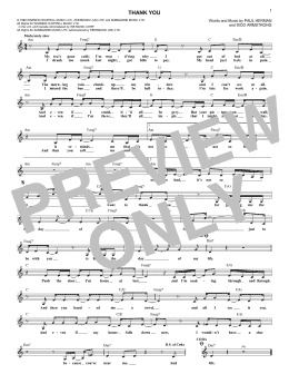 page one of Thank You (Lead Sheet / Fake Book)