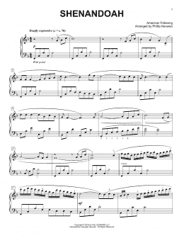page one of Shenandoah [Classical version] (arr. Phillip Keveren) (Piano Solo)