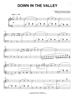 page one of Down In The Valley [Classical version] (arr. Phillip Keveren) (Piano Solo)