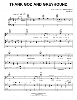 page one of Thank God And Greyhound (Piano, Vocal & Guitar Chords (Right-Hand Melody))