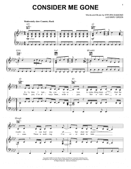 page one of Consider Me Gone (Piano, Vocal & Guitar Chords (Right-Hand Melody))