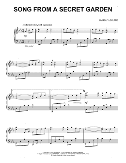 page one of Song From A Secret Garden (Piano Solo)