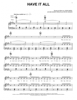 page one of Have It All (Piano, Vocal & Guitar Chords (Right-Hand Melody))