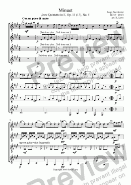 page one of Minuet (Quartet)