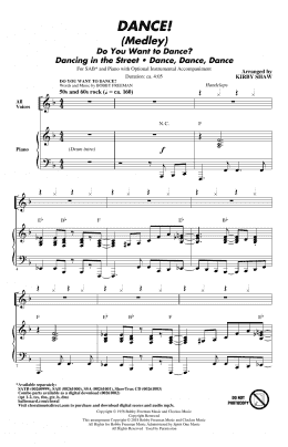 page one of DANCE! (Medley) (SAB Choir)