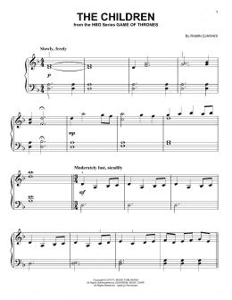 page one of The Children (from Game of Thrones) (Easy Piano)