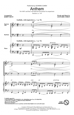 page one of Anthem (SAB Choir)