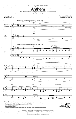 page one of Anthem (SSA Choir)
