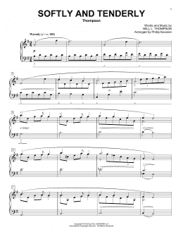 page one of Softly And Tenderly [Classical version] (arr. Phillip Keveren) (Piano Solo)