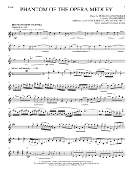 page one of Phantom of The Opera Medley (Violin Solo)