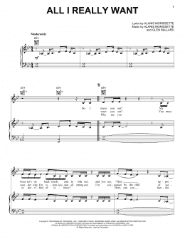 page one of All I Really Want (Piano, Vocal & Guitar Chords (Right-Hand Melody))