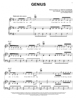 page one of Genius (Piano, Vocal & Guitar Chords (Right-Hand Melody))