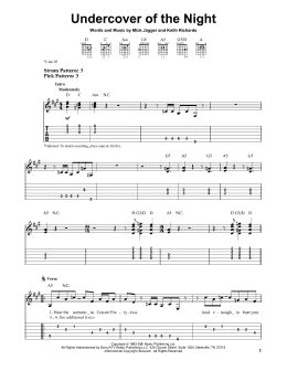 page one of Undercover Of The Night (Easy Guitar Tab)