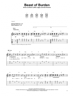 page one of Beast Of Burden (Easy Guitar Tab)