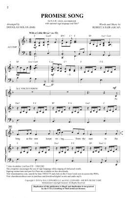 page one of Promise Song (SAB Choir)