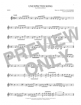 page one of Unexpected Song (from Song & Dance) (French Horn Solo)