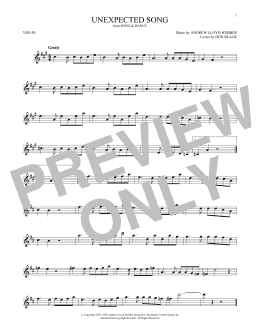 page one of Unexpected Song (from Song & Dance) (Violin Solo)