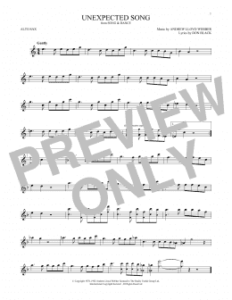 page one of Unexpected Song (from Song & Dance) (Alto Sax Solo)