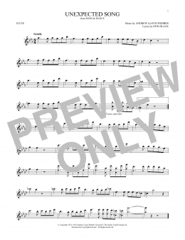 page one of Unexpected Song (from Song & Dance) (Flute Solo)