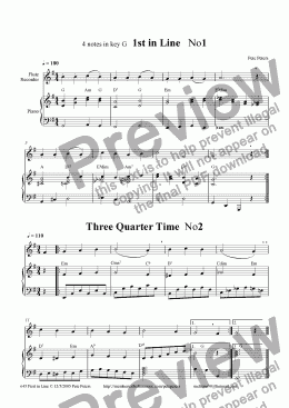 page one of First in Line  Part 1 [6 pieces beginner recorder/flute]