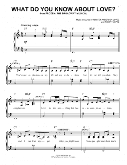 page one of What Do You Know About Love? (from Frozen: the Broadway Musical) (Easy Piano)