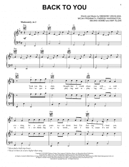 page one of Back To You (Piano, Vocal & Guitar Chords (Right-Hand Melody))