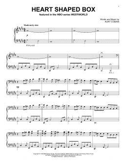 page one of Heart Shaped Box (from Westworld) (Piano Solo)