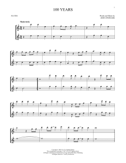 page one of 100 Years (Flute Duet)