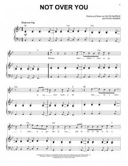 page one of Not Over You (Piano & Vocal)