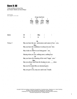 page one of Have It All (Guitar Chords/Lyrics)