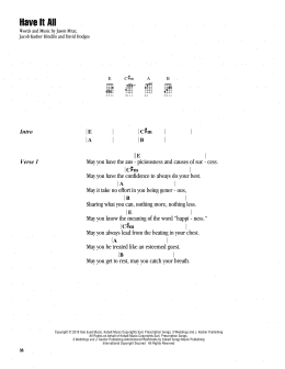 page one of Have It All (Ukulele Chords/Lyrics)