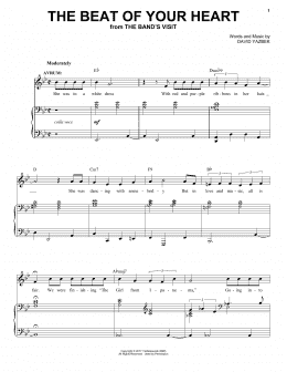 page one of The Beat Of Your Heart (from The Band's Visit) (Piano & Vocal)