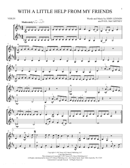 page one of With A Little Help From My Friends (Violin Duet)
