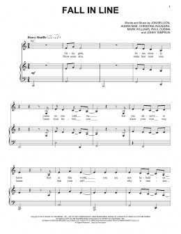 page one of Fall In Line (Piano, Vocal & Guitar Chords (Right-Hand Melody))