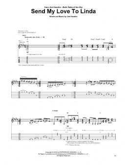 page one of Send My Love To Linda (Guitar Tab)