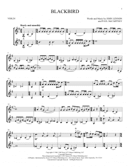 page one of Blackbird (Violin Duet)