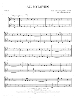 page one of All My Loving (Violin Duet)